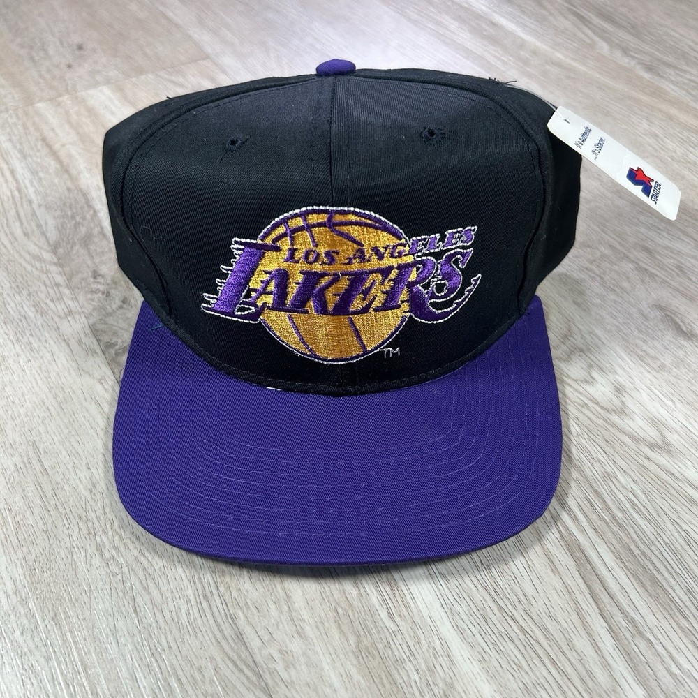 VTG Starter Los Angeles Lakers Snapback Hat NWT NBA Basketball Black Purple Cap